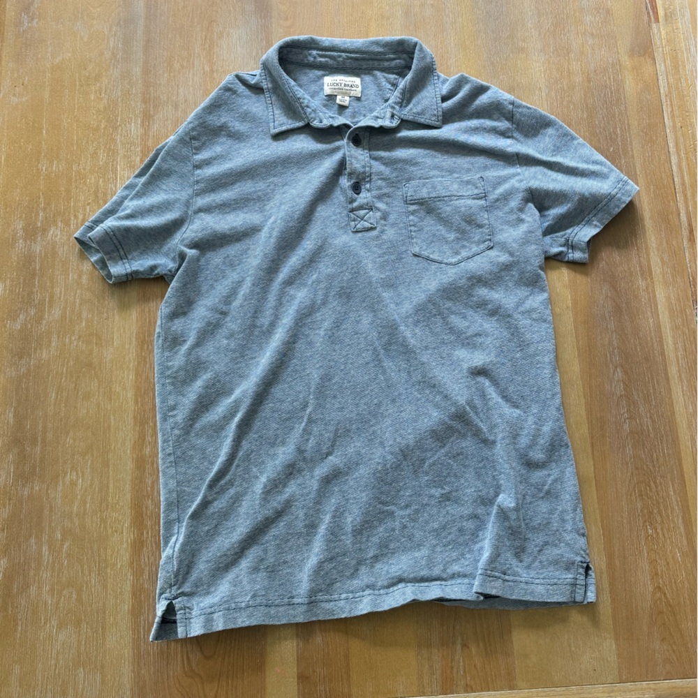 Men’s - Size Medium - Lucky Brand Gray/Blue Polo Shirt